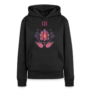 Goa - Frauen Premium Bio Hoodie - Schwarz - Vorne - Julia (174cm)