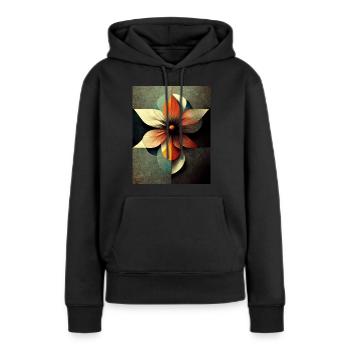 Blumen bauhaus Stil Vintage - Frauen Premium Bio Hoodie - Schwarz - Vorne - Julia (174cm)