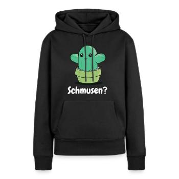 Kaktus zum Schmusen- Lustiger süßer Kaktus - Frauen Premium Bio Hoodie - Schwarz - Vorne - Julia (174cm)