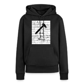 Ich bin der Hammer - Frauen Premium Bio Hoodie - Schwarz - Vorne - Julia (174cm)