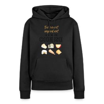 The secret ingredient is always cheese - Women’s Premium Organic Hoodie - black - Front - Julia (174cm)