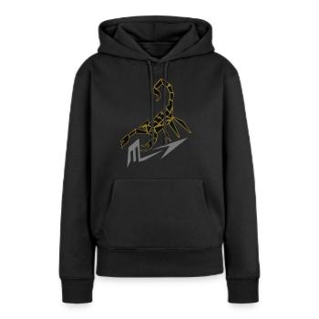 scorpion avec signe - Sweat à capuche Premium bio Femme - noir - Devant - Julia (174cm)