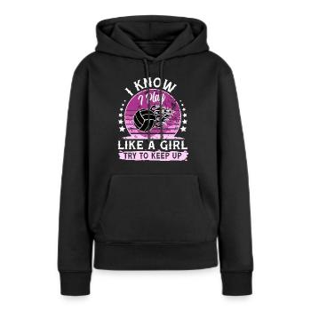 Volley-ball - Sweat à capuche Premium bio Femme - noir - Devant - Julia (174cm)