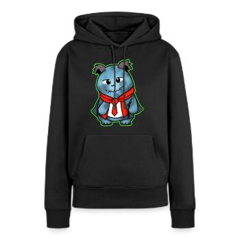 Süßer gruseliger Monster Zombie Horror Teddybär - Frauen Premium Bio Hoodie - Schwarz - Vorne - Julia (174cm)