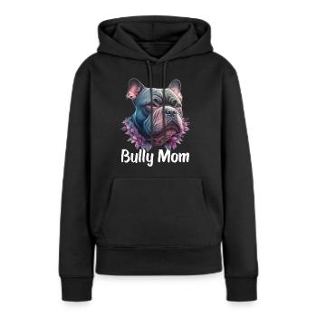 Maman Américaine Bully - Sweat à capuche Premium bio Femme - noir - Devant - Julia (174cm)