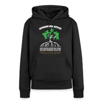 Activiste des mangroves - Sweat à capuche Premium bio Femme - noir - Devant - Julia (174cm)