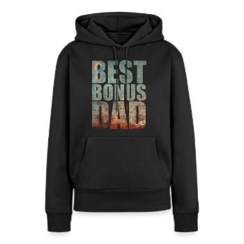 Meilleur Papa Bonus - Sweat à capuche Premium bio Femme - noir - Devant - Julia (174cm)