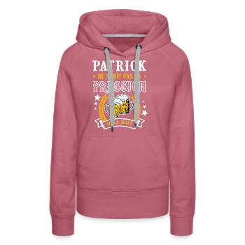 Patrick et bière patrick cadeau patrick fête - Sweat à capuche Premium bio Femme - mauve - Devant - Isabella (175cm)