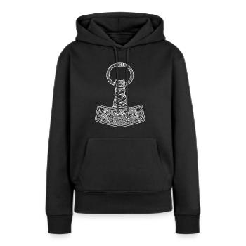 Thor Mjölnir sw - Sweat à capuche Premium bio Femme - noir - Devant - Julia (174cm)