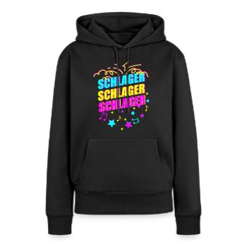 Frapper - Sweat à capuche Premium bio Femme - noir - Devant - Julia (174cm)