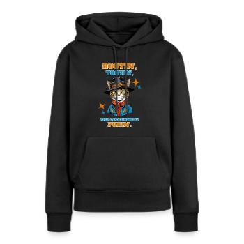 S’enraciner et vomir de temps en temps - Sweat à capuche Premium bio Femme - noir - Devant - Julia (174cm)
