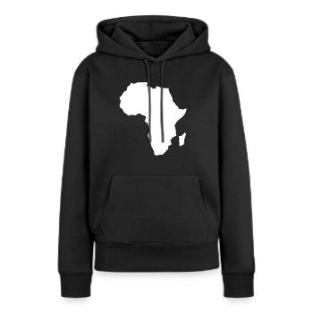 Afrique continent carte blanc - Sweat à capuche Premium bio Femme - noir - Devant - Julia (174cm)