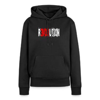 Revolution Liebe - Frauen Premium Bio Hoodie - Schwarz - Vorne - Julia (174cm)