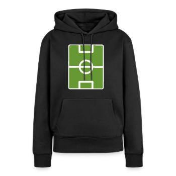 Terrain de football - Sweat à capuche Premium bio Femme - noir - Devant - Julia (174cm)