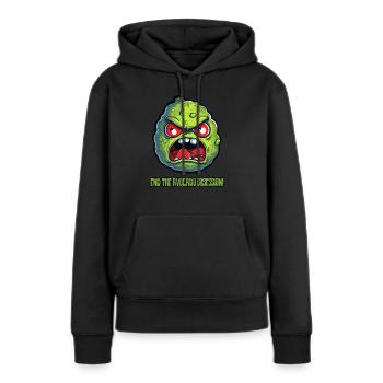 Met fin à l’obsession de l’avocat - Sweat à capuche Premium bio Femme - noir - Devant - Julia (174cm)