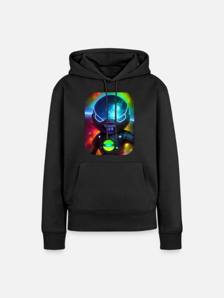 Weltraum Astronaut - Frauen Premium Bio Hoodie - Schwarz