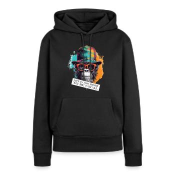 Gorilla zweideutiger Spruch und Einstellung - Frauen Premium Bio Hoodie - Schwarz - Vorne - Julia (174cm)