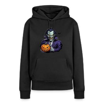 Halloween - Vampir Blutsauger Grusel mit Kürbis - Frauen Premium Bio Hoodie - Schwarz - Vorne - Julia (174cm)