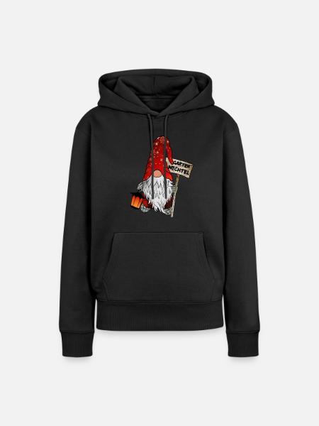 Garten Wichtel – Weihnachtsgnom - Frauen Premium Bio Hoodie - Schwarz