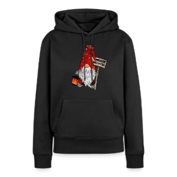 Musik Wichtel – Weihnachtsgnom - Frauen Premium Bio Hoodie - Schwarz - Vorne - Julia (174cm)