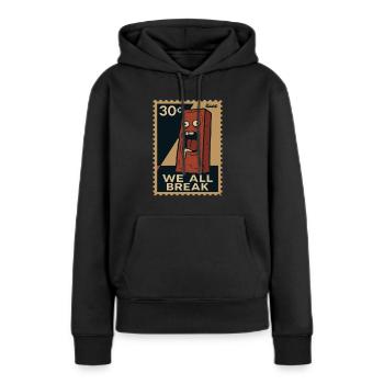 Emo Brick – Cachet d’accablement - Sweat à capuche Premium bio Femme - noir - Devant - Julia (174cm)