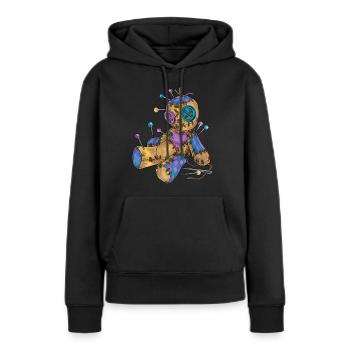 Coole Voodoo Puppe mit Nadeln Goth Gothic Zauber - Frauen Premium Bio Hoodie - Schwarz - Vorne - Julia (174cm)