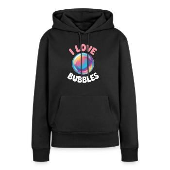 J’aime les bulles de savon Bulles pour enfants - Sweat à capuche Premium bio Femme - noir - Devant - Julia (174cm)