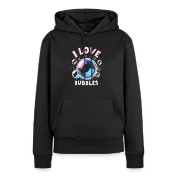 J’aime les bulles de savon Bulles pour enfants - Sweat à capuche Premium bio Femme - noir - Devant - Julia (174cm)