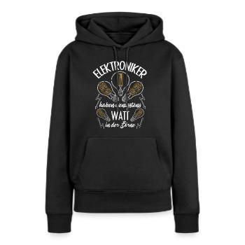 Les électroniciens ont au moins des watts dans la tête - Sweat à capuche Premium bio Femme - noir - Devant - Julia (174cm)