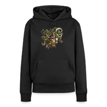 Medusa 2 - Frauen Premium Bio Hoodie - Schwarz - Vorne - Julia (174cm)
