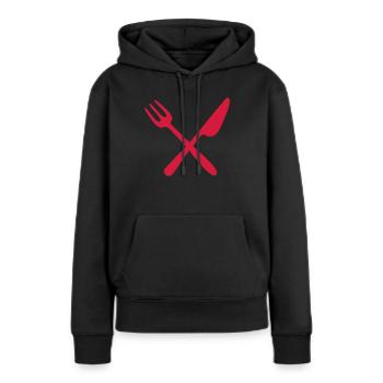 Fork and knife - Women’s Premium Organic Hoodie - black - Front - Julia (174cm)