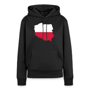 Polen - Frauen Premium Bio Hoodie - Schwarz - Vorne - Julia (174cm)
