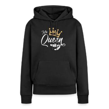 Sa tenue de couple Queen King Queen - Sweat à capuche Premium bio Femme - noir - Devant - Julia (174cm)