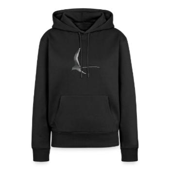 paille en queue - Sweat à capuche Premium bio Femme - noir - Devant - Julia (174cm)