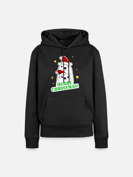 Frohe Weihnachtsfeier - Frauen Premium Bio Hoodie - Schwarz