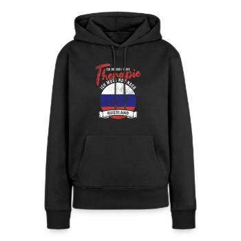 Ich brauche keine Therapie ich muss nach Russland - Frauen Premium Bio Hoodie - Schwarz - Vorne - Julia (174cm)