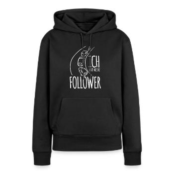 Ich und meine Follower - Fahrradweg - Fahrrad - Frauen Premium Bio Hoodie - Schwarz - Vorne - Julia (174cm)
