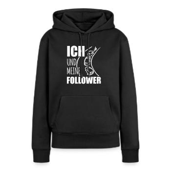Ich und meine Follower - Fahrradweg - Fahrrad - Frauen Premium Bio Hoodie - Schwarz - Vorne - Julia (174cm)