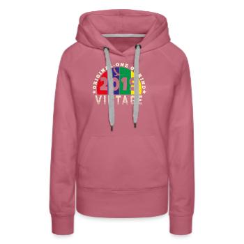 Vintage 2019 Retro - Bursdag - Sweat à capuche Premium bio Femme - mauve - Devant - Isabella (175cm)