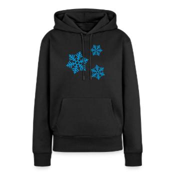 Eiskristalle - Frauen Premium Bio Hoodie - Schwarz - Vorne - Julia (174cm)