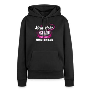 Dachdecker Zimmermann Herz - Frauen Premium Bio Hoodie - Schwarz - Vorne - Julia (174cm)