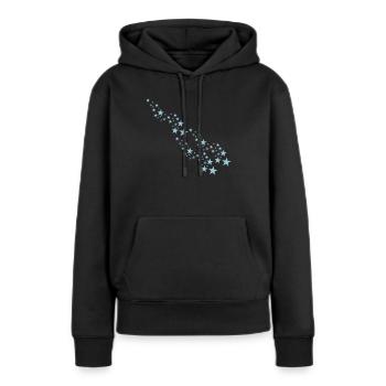 stars - Sweat à capuche Premium bio Femme - noir - Devant - Julia (174cm)