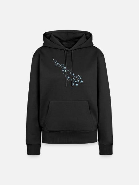 sterne - Frauen Premium Bio Hoodie - Schwarz