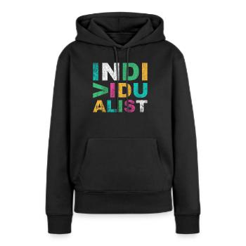 Individuell - Individualist - Frauen Premium Bio Hoodie - Schwarz - Vorne - Julia (174cm)