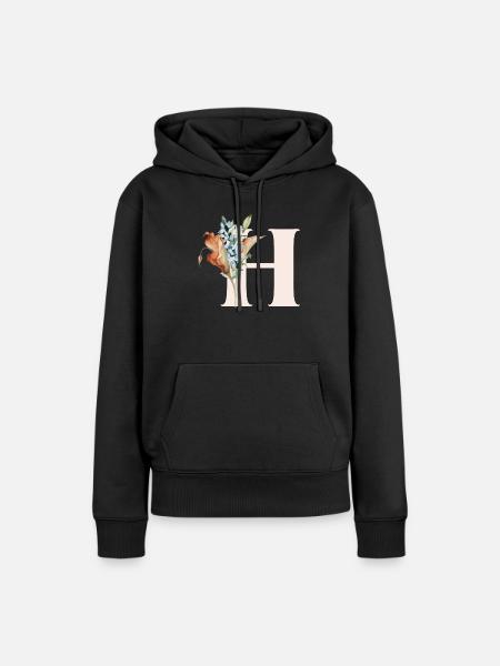 H - Sweat à capuche Premium bio Femme - noir