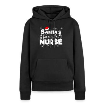 Drôle d’infirmière préférée de Noël - Sweat à capuche Premium bio Femme - noir - Devant - Julia (174cm)