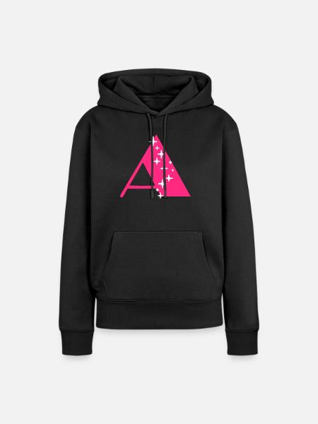 Buchstabe A Glitzer - Frauen Premium Bio Hoodie - Schwarz