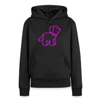 Chien - Sweat à capuche Premium bio Femme - noir - Devant - Julia (174cm)