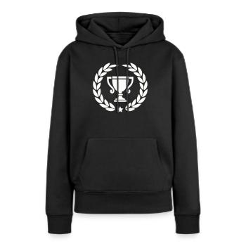 Couronne de laurier coupe - Sweat à capuche Premium bio Femme - noir - Devant - Julia (174cm)
