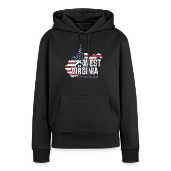 West Virginia Vereinigte Staaten USA Souvenir - Frauen Premium Bio Hoodie - Schwarz - Vorne - Julia (174cm)